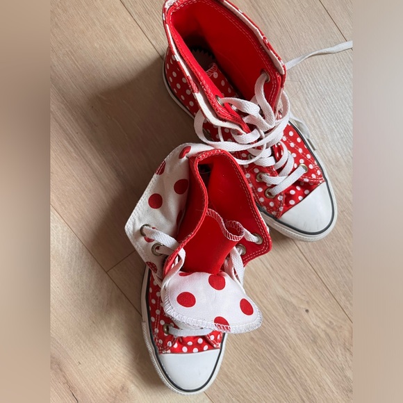 Converse Chuck Taylor Double-Tongue Polka Dot Hi-top Sneakers (Size 6) - Picture 2 of 16